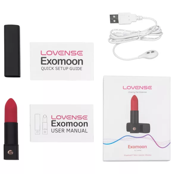 Lovense Exomoon - mini vibrator v obliki šminke (črn)