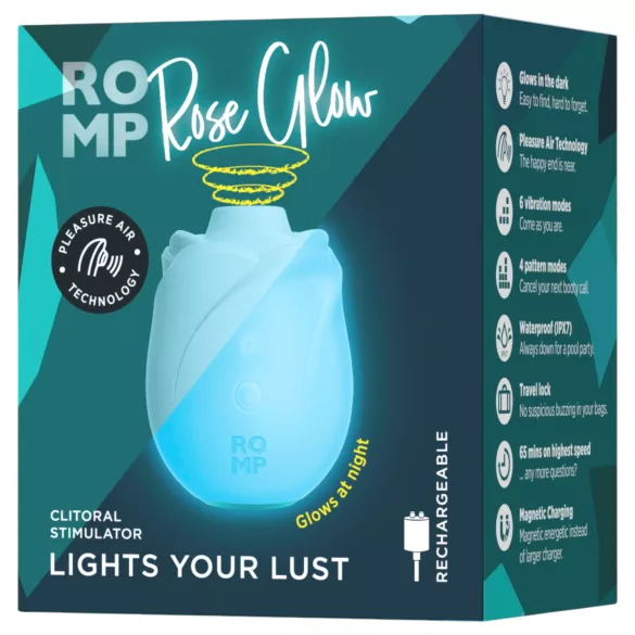 ROMP Rose Glow - zračni vibrator za klitoris (moder)