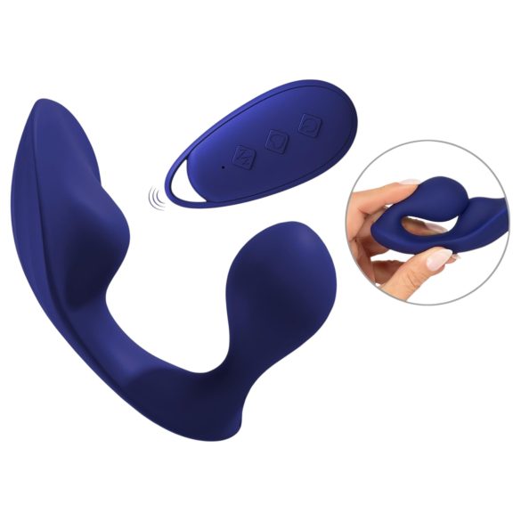 SMILE - daljinski analni in hlačni vibrator (moder)