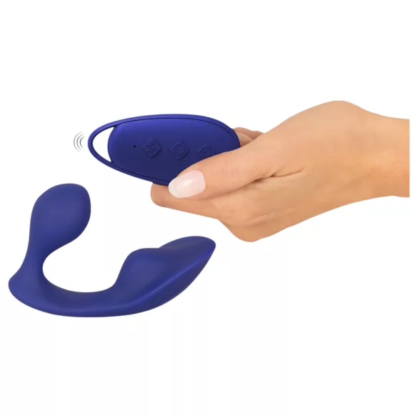 SMILE - daljinsko vodeni analni in hlačni vibrátor (moder)