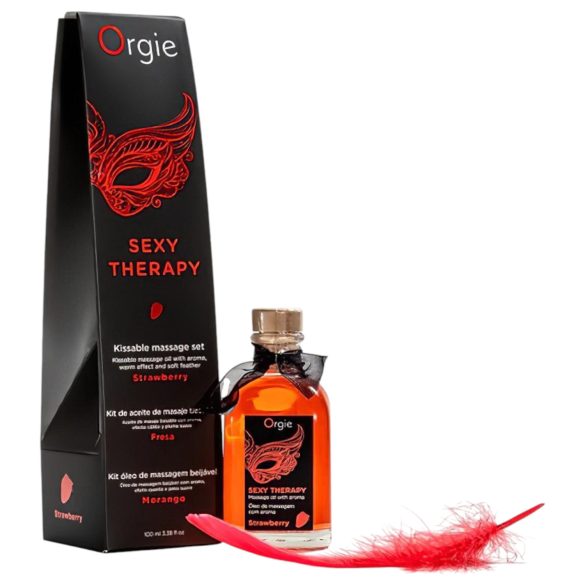Orgie Sexy Therapy - masažno olje komplet - jagoda