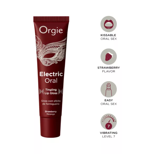 Orgie Electric Oral - šminka za ustnice z mravljinčastim učinkom - jagoda (10 ml)