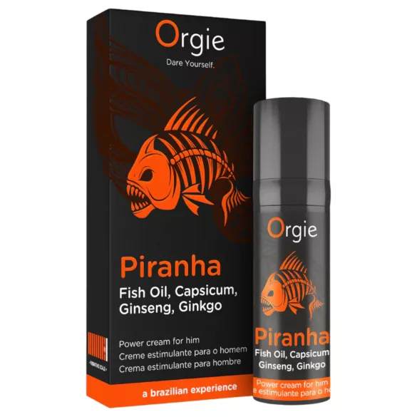 Orgie Piranha Power Cream - stimulativna krema za povečanje potence za moške (15 ml)