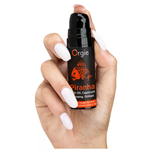 Orgie Piranha Power Cream - stimulativna krema za povečanje potence za moške (15 ml)