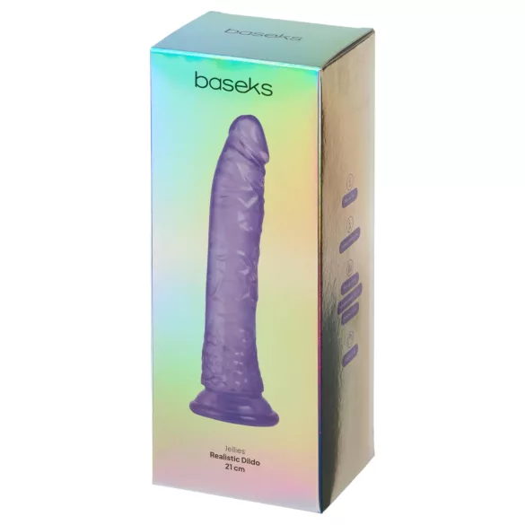 Baseks Jellies - dildo iz želeja s priseski (vijoličen)