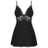 Obsessive - čipkast babydoll in tanga (črna)