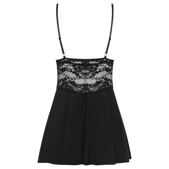 Obsessive - čipkast babydoll in tanga (črna)