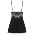 Obsessive - čipkast babydoll in tanga (črna)
