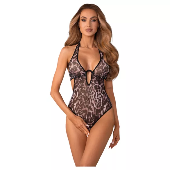 Obsessive Addia - odprto body z leopardjim vzorcem