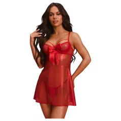Obsessive Gifty - babydoll in tangice komplet (rdeč)
