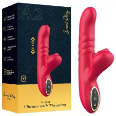   Erospace Sweet Play - 2v1 potisni in klitoralni vibrator (rdeč)