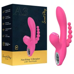   Erospace Sweet Play - G-točkovni vibrator z analno sondo in sesanjem (rožnate barve)