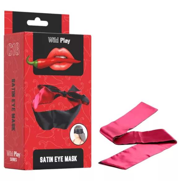 Wild Play - saten preveza za oči - črna roza