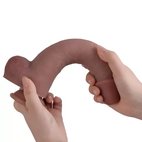 Erospace Natural Play - silikonski dildo 24 cm (barva kože)