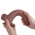 Erospace Natural Play - silikonski dildo 24 cm (barva kože)