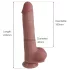 Erospace Natural Play - silikonski dildo 24 cm (barva kože)