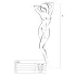 Passion BS006 - mrežasti catsuit vzorec - bel - S-L