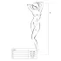 Passion BS007 - mrežasti bodystocking z vzorcem - bel - S-L