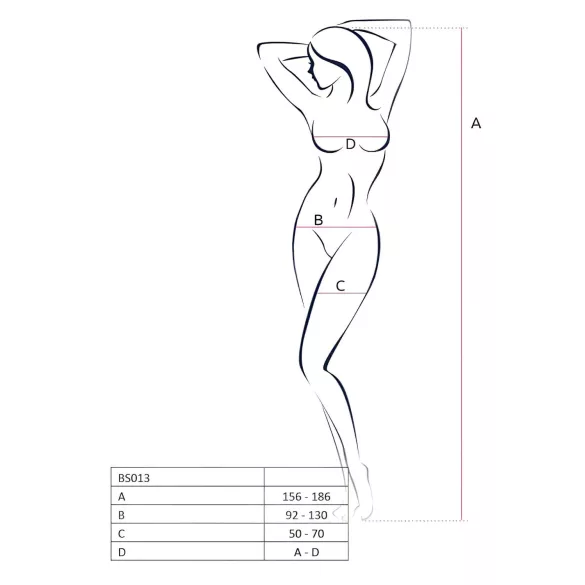 Passion BS013 - mrežasti komplet s črtami - bela - S-L