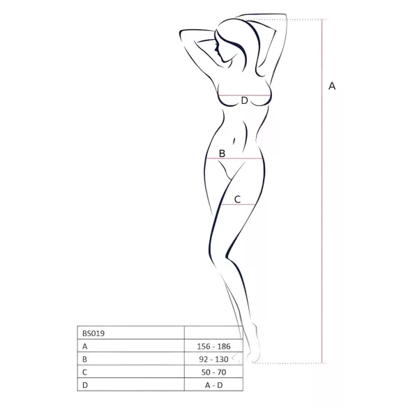 Passion BS019 - mrežasti komplet - črna - S-L