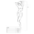 Passion BS048 - odprt mrežast catsuit z ovratnico - črna - S-L