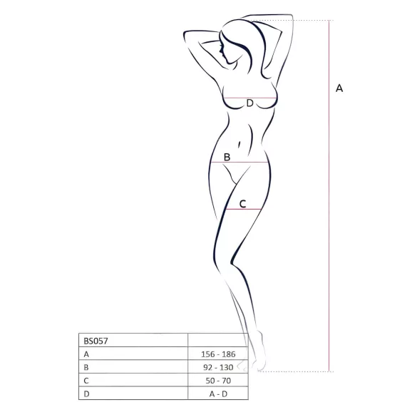 Passion BS057 - mrežasti komplet cikcak vzorec - rdeč - S-L