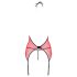 Passion Peonia - komplet perilo - nedrček in tangice - rdeča - L/XL