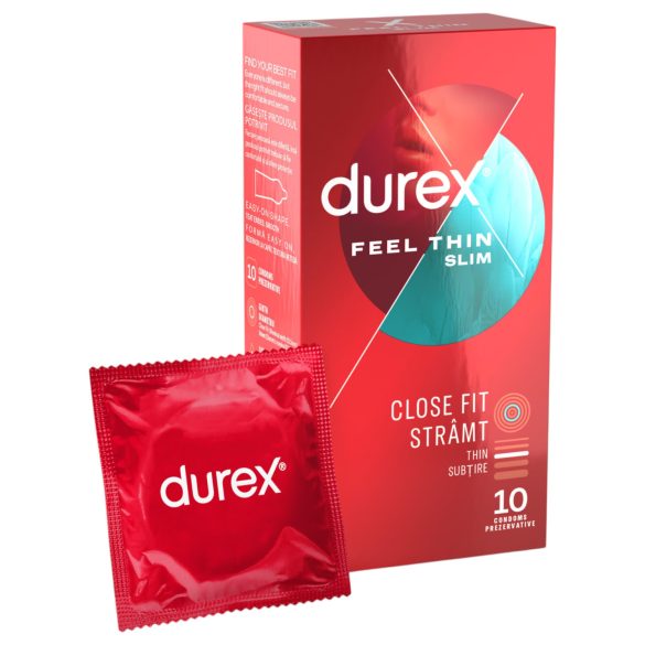 Durex Feel Thin Slim - kondomi za naraven občutek - 10 kos