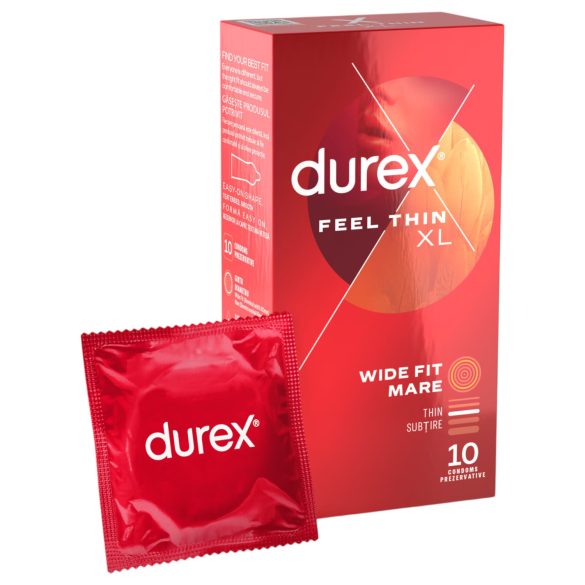 Durex Feel Thin XL - kondomi za realističen občutek - 10 kos