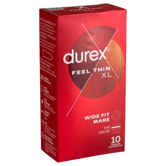 Durex Feel Thin XL - kondomi za realističen občutek - 10 kos