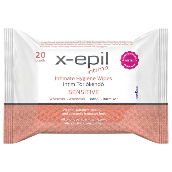 X-Epil Intimo Sensitive - intimni robčki - 20 kos
