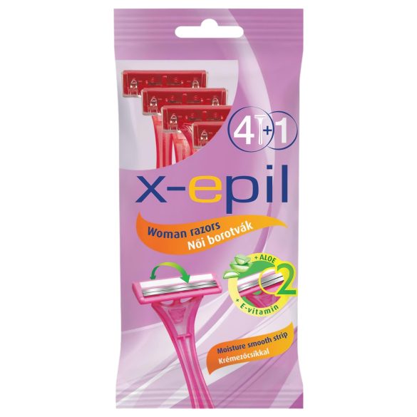 X-Epil - Enkratni ženski brivnik z 2 reziloma (5 kos)