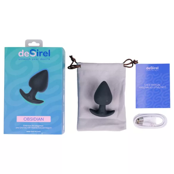 Desirel Obsidian - Aplikacijsko voden analni vibrator (črn)