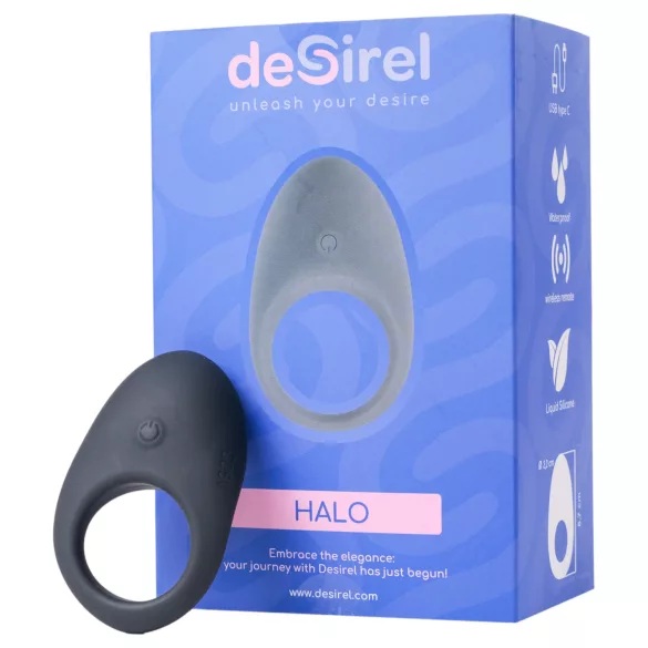 Desirel Halo - vibracijski erekcijski obroč - pametni, črn