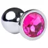 Desirel - analni čep - srebrno-roza - Pink Jewel S