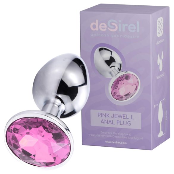 Desirel Pink Jewel L - analni čep (srebrno-roza)