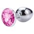 Desirel Pink Jewel L - analni čep (srebrno-roza)