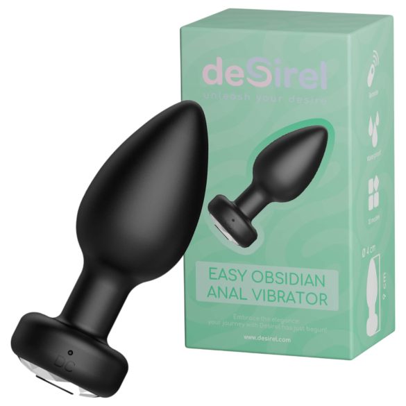 Desirel Easy Obsidian - brezžični, radijski analni vibrator (črna)