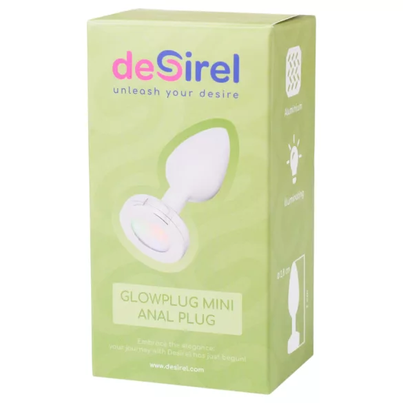 Desirel GlowPlug - analni čep z LED lučko - majhen - srebrn