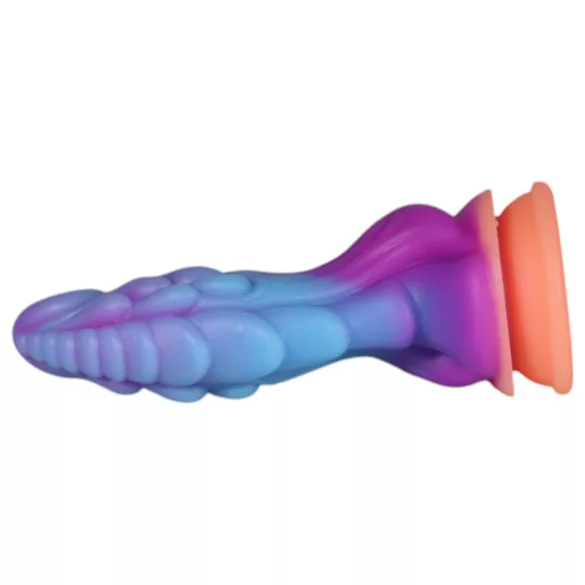 OgazR - dildo v obliki zmaja - svetleči učinek - 22cm - vijolično-roza