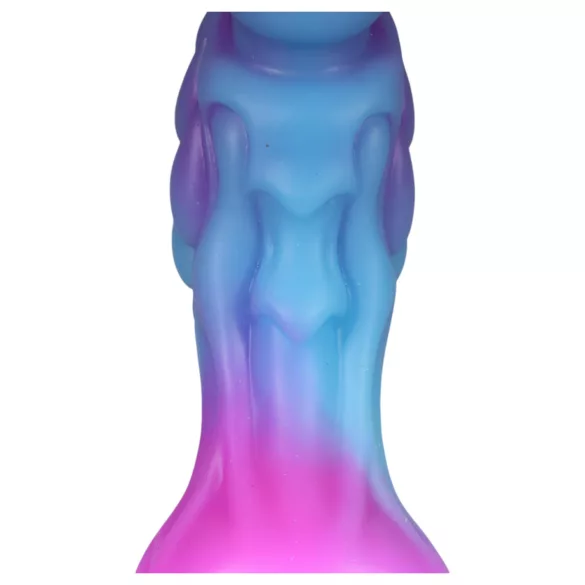 OgazR - dildo v obliki zmaja - svetleči učinek - 22cm - vijolično-roza