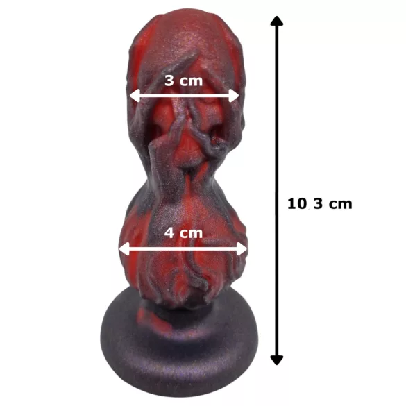 OgazR - analni dildo z izboklinami - 10,5 cm - črn