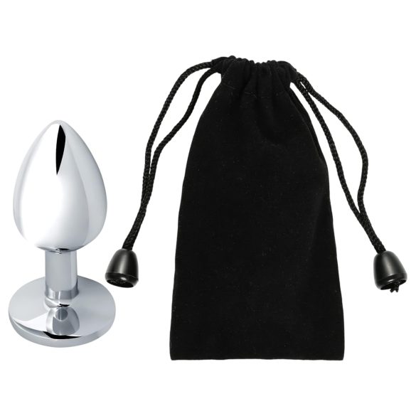 Sunfo - analni čep iz kovine - roza kamen - srebrn