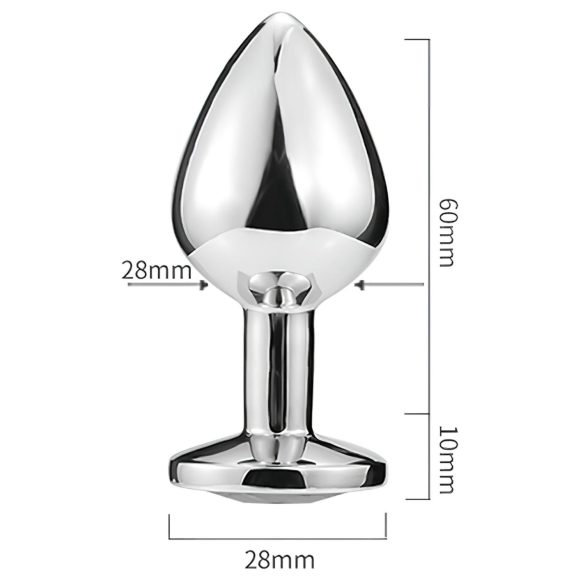 Sunfo - analni čep iz kovine - srčasta zlata kristalna obloga - srebrn