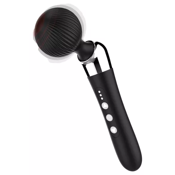 Ukrivljen - masažni vibrator - polnilni - črn