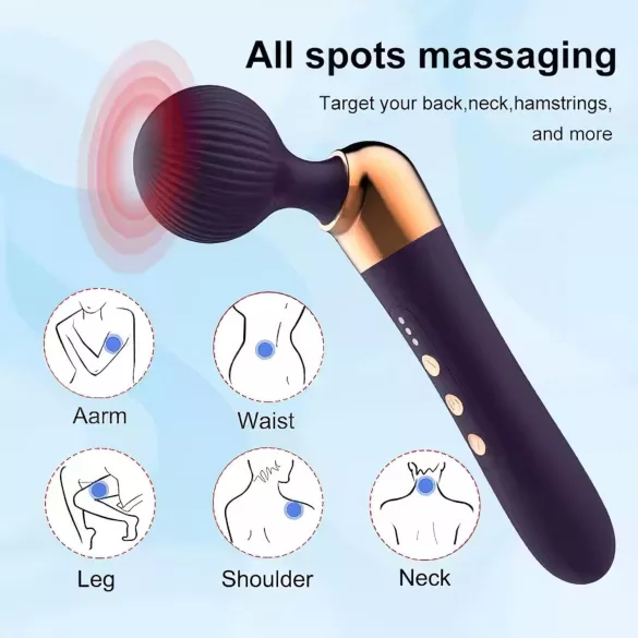 Ukrivljen - masažni vibrator - polnilni - črn