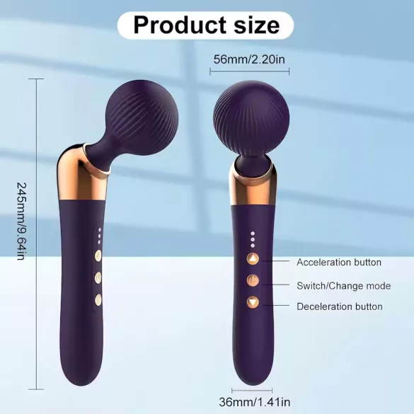Ukrivljen - masažni vibrator - polnilni - črn