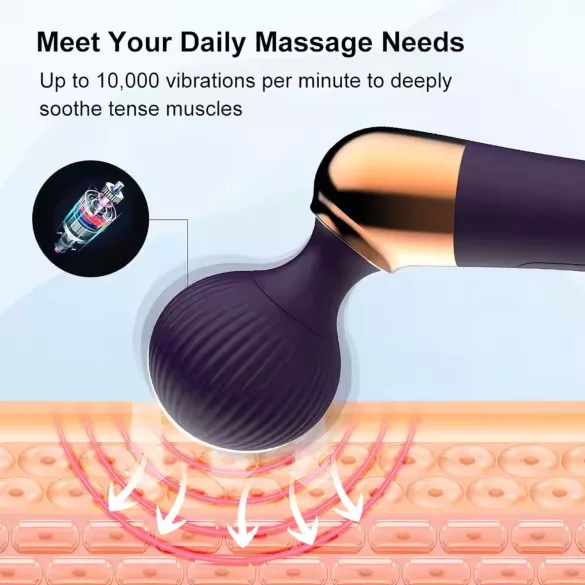 Ukrivljen - masažni vibrator - polnilni - črn