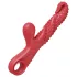 Monster Fuck - vibrator z ročajem za klitoris in lovkami - rdeč