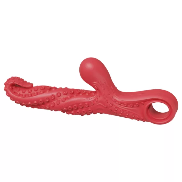 Monster Fuck - vibrator z ročajem za klitoris in lovkami - rdeč